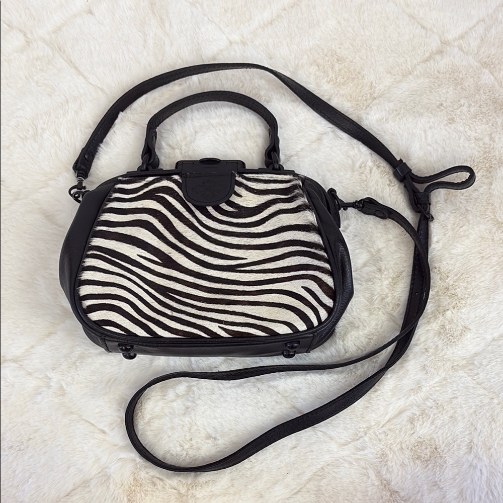 Women’s Small Crossbody, Patricia Nash, Zebra Print, Leather